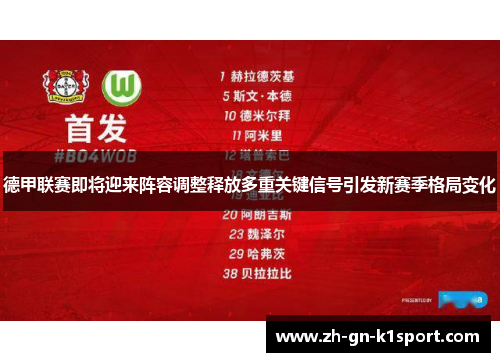 德甲联赛即将迎来阵容调整释放多重关键信号引发新赛季格局变化 德甲联赛即将迎来阵容调整释放多重关键信号引发新赛季格局变化