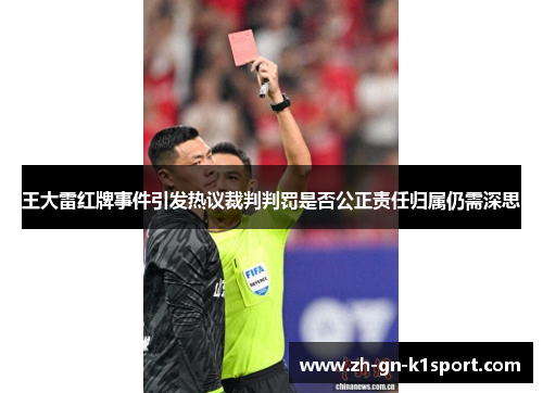 王大雷红牌事件引发热议裁判判罚是否公正责任归属仍需深思